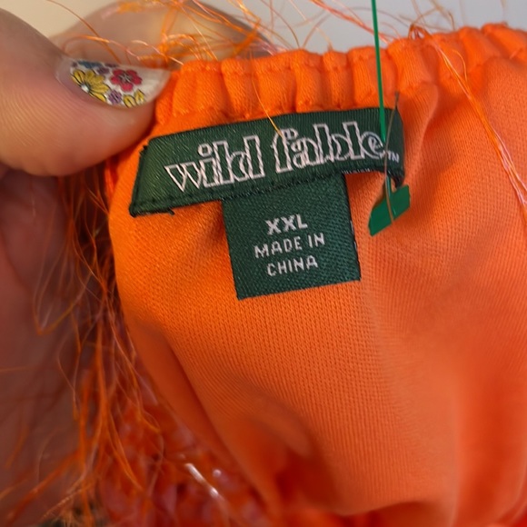 Wild Fable Eyelash Floral Halter Tie Mini Dress Orange Pink size XXL - Picture 5 of 16